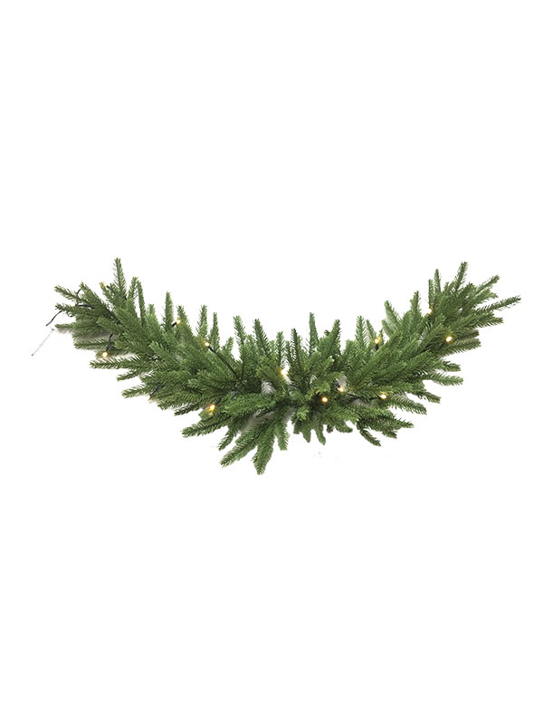 PE Series-90CM Изогнутая рождественская гирлянда из ротанга